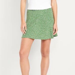 Old Navy Green Floral Mini Skirt